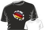 RIPPED TORN METAL Design With Germany German Flag Motif mens or ladyfit t-shirt