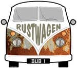 RUSTWAGEN Funny Slogan For Retro SPLIT SCREEN VW Camper Van Bus Design External Vinyl Car Sticker 90x80mm
