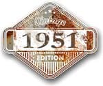 Rusty Patina Aged Vintage Edition  Year 1951 Design Vinyl Car sticker decal  85x70mm
