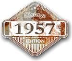 Rusty Patina Aged Vintage Edition  Year 1957 Design Vinyl Car sticker decal  85x70mm