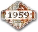 Rusty Patina Aged Vintage Edition  Year 1959 Design Vinyl Car sticker decal  85x70mm
