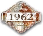 Rusty Patina Aged Vintage Edition  Year 1962 Design Vinyl Car sticker decal  85x70mm