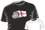 St. Georges Cross England Flag With British Bulldog Motif Fun Novelty Design for mens or ladyfit t-shirt