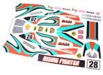Teal Retro Race Car themed vinyl stickers to fit R/C Tamiya Rising Fighter