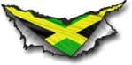 Triangular Ripped Torn Metal Rip And Jamaica Jamaican Flag Motif Vinyl Car Sticker Decal 160x75mm