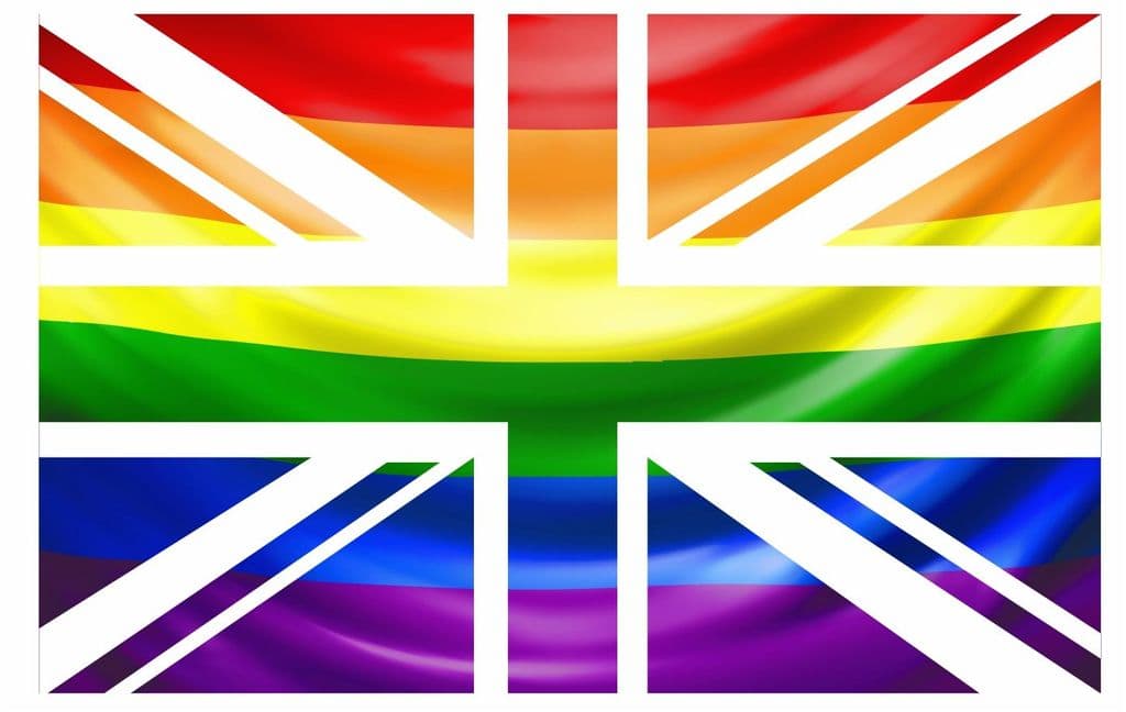 uk british union jack flag design with lgbt gay pride