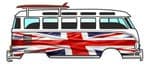 Union Jack British Flag Design for Retro VW Split Screen Camper Van Bus Graphic External Vinyl Car Sticker 120x50mm