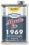 Vintage Aged Retro Oil Can Design Made in 1969 Vinyl Car sticker decal  70x110mm