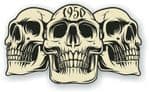 Vintage Biker 3 Gothic Skulls Year Dated Skull 1950 Cafe Racer Helmet Vinyl Car Sticker 120x70mm