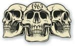 Vintage Biker 3 Gothic Skulls Year Dated Skull 1963 Cafe Racer Helmet Vinyl Car Sticker 120x70mm