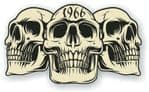 Vintage Biker 3 Gothic Skulls Year Dated Skull 1966 Cafe Racer Helmet Vinyl Car Sticker 120x70mm