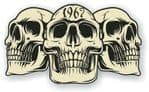 Vintage Biker 3 Gothic Skulls Year Dated Skull 1967 Cafe Racer Helmet Vinyl Car Sticker 120x70mm