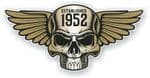 Vintage Biker Skull With Wings Established 1952 Cafe Racer Motorcycle Vinyl Sticker Decal 125x60mm