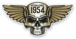 Vintage Biker Skull With Wings Established 1954 Cafe Racer Motorcycle Vinyl Sticker Decal 125x60mm