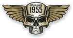 Vintage Biker Skull With Wings Established 1955 Cafe Racer Motorcycle Vinyl Sticker Decal 125x60mm