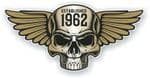 Vintage Biker Skull With Wings Established 1962 Cafe Racer Motorcycle Vinyl Sticker Decal 125x60mm