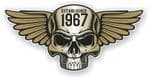Vintage Biker Skull With Wings Established 1967 Cafe Racer Motorcycle Vinyl Sticker Decal 125x60mm