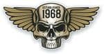 Vintage Biker Skull With Wings Established 1968 Cafe Racer Motorcycle Vinyl Sticker Decal 125x60mm