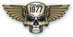 Vintage Biker Skull With Wings Established 1977 Cafe Racer Motorcycle Vinyl Sticker Decal 125x60mm