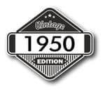VIntage Edition 1950 Classic Retro Cafe Racer Design External Vinyl Car Motorcyle Sticker 85x70mm
