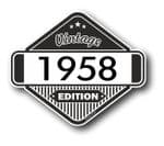 VIntage Edition 1958 Classic Retro Cafe Racer Design External Vinyl Car Motorcyle Sticker 85x70mm