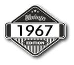 VIntage Edition 1967 Classic Retro Cafe Racer Design External Vinyl Car Motorcyle Sticker 85x70mm