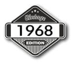 VIntage Edition 1968 Classic Retro Cafe Racer Design External Vinyl Car Motorcyle Sticker 85x70mm