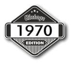 VIntage Edition 1970 Classic Retro Cafe Racer Design External Vinyl Car Motorcyle Sticker 85x70mm