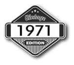 VIntage Edition 1971 Classic Retro Cafe Racer Design External Vinyl Car Motorcyle Sticker 85x70mm