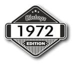 VIntage Edition 1972 Classic Retro Cafe Racer Design External Vinyl Car Motorcyle Sticker 85x70mm