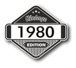 VIntage Edition 1980 Classic Retro Cafe Racer Design External Vinyl Car Motorcyle Sticker 85x70mm