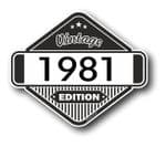 VIntage Edition 1981 Classic Retro Cafe Racer Design External Vinyl Car Motorcyle Sticker 85x70mm
