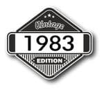 VIntage Edition 1983 Classic Retro Cafe Racer Design External Vinyl Car Motorcyle Sticker 85x70mm
