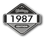 VIntage Edition 1987 Classic Retro Cafe Racer Design External Vinyl Car Motorcyle Sticker 85x70mm