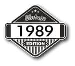 VIntage Edition 1989 Classic Retro Cafe Racer Design External Vinyl Car Motorcyle Sticker 85x70mm