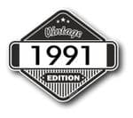 VIntage Edition 1991 Classic Retro Cafe Racer Design External Vinyl Car Motorcyle Sticker 85x70mm
