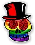 Voodoo Skull Gothic Biker Design With LGBT Gay Pride Flag motif Vinyl Car Sticker Decal 110x85mm