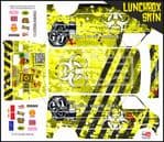 Yellow Biohazard Response themed vinyl SKIN Kit & Stickers To Fit Tamiya Lunchbox R/C Monster Truck