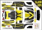 Yellow Carbon GT themed vinyl SKIN Kit To Fit Traxxas Slash 4x4 Short Course Truck