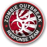 Zombie Outbreak Response Team Design With JDM R/Sun Flag Motif External Vinyl Car Sticker 100x100mm