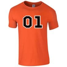 01 General Orange T-Shirt - Dukes Dodge Bo Fan Film Unisex Mens Gift Top