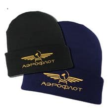 Aeroflot Gold Embroidered Beanie Hat