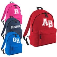 Custom Varsity Backpack - American College Fraternity Inspired Initials Rucksack
