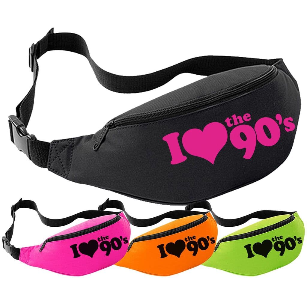 Marsupio anni '80 neon rave, con 2 tasche, marsupio retrò per donne e Marsupio anni '80 neon rave, con 2 tasche, marsupio retrò per donne e