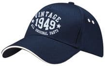Vintage Birthday Contrast Baseball Cap - 41th 51th 61th 71th Present Date Hat
