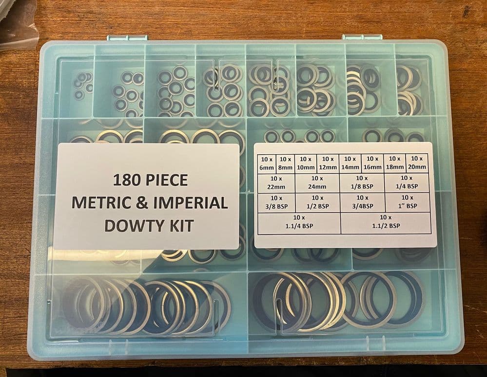180 Pce Metric & Imperial Dowty Bonded Seal Kit