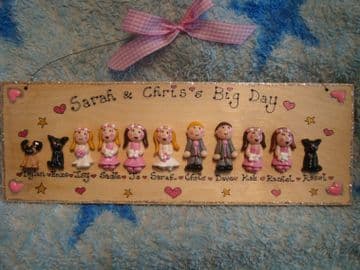 11 CHARACTER LARGE FAMILY WEDDING SIGN PLAQUE Bride Groom Bridesmaids ANY PHRASING UNIQUE GIFT