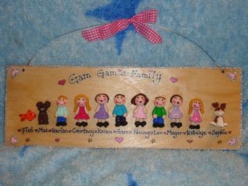 11 CHARACTER3d FAMILY WEDDING  TEACHER SIGN PLAQUE PEOPLE PETS CAT DOG