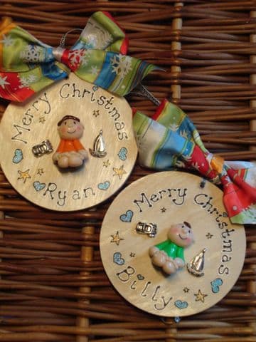 3d Boys Tree Wall Hanger Decoration Bauble Christmas or Birthday Sign Any Phrasing or year Personalised Gift