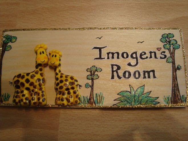 3d Giraffe Children's Bedroom Playroom Wendy House Play House  Treehouse Sign Unique Handmade Personalised